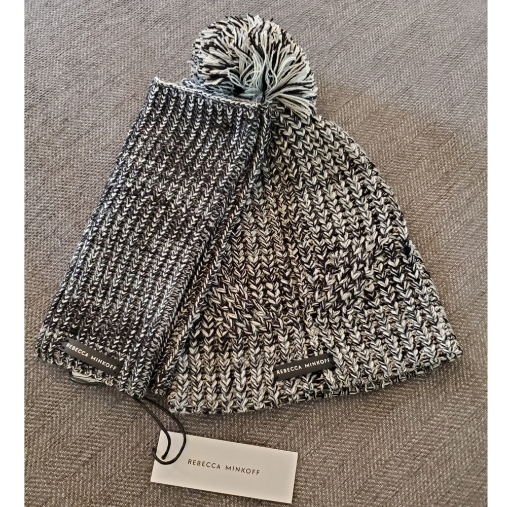 Rebecca Minkoff Marled Beanie Arm Warmer Set NWT